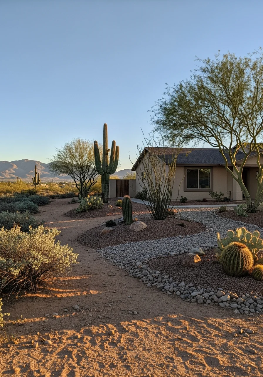 Marana property with semi-rural character, showing home and surrounding land with desert vegetation.